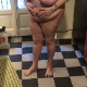 A fat woman takes a semi-soft shit into a dog dish. In a second scene, she takes a another soft shit into a commode. See movie 9164 for more. Presented in 720P HD. About 2 minutes.
